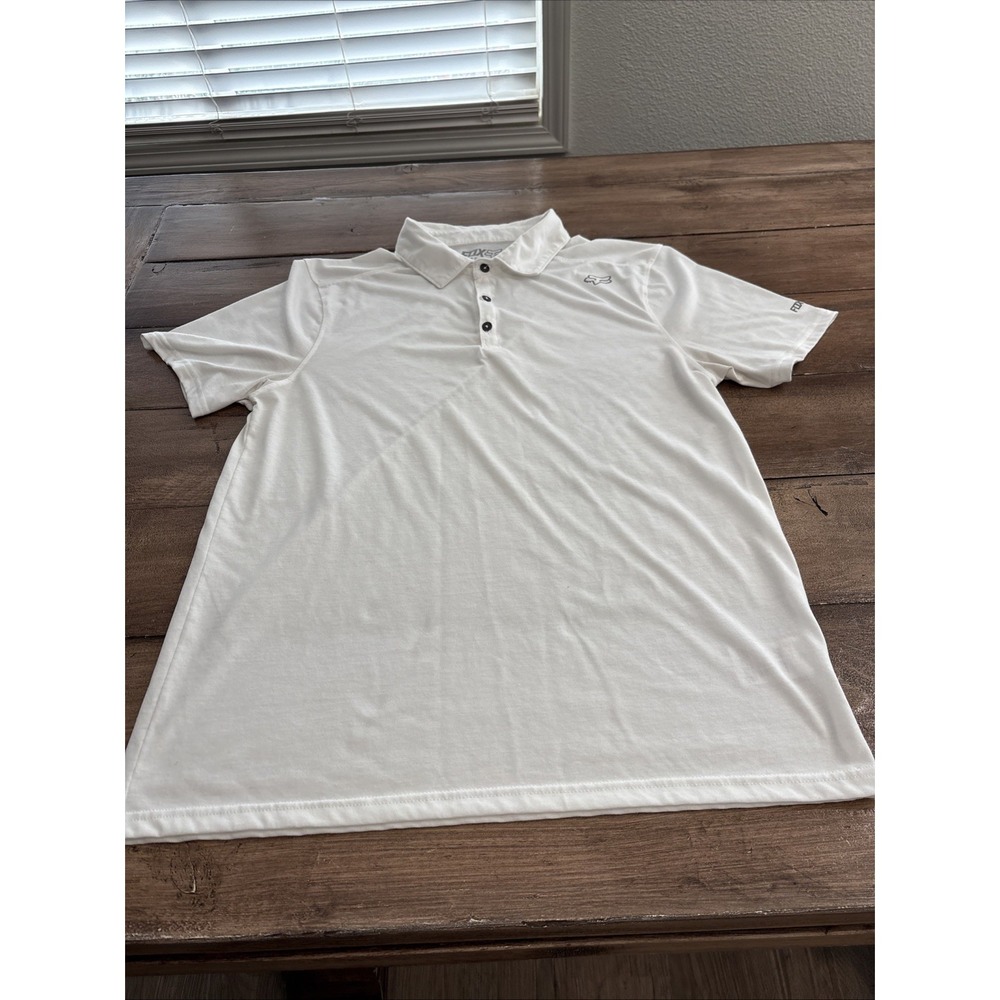 Fox Racing Tech TruDri Polo Shirt Men's Large White  Short Sleeve Performance
